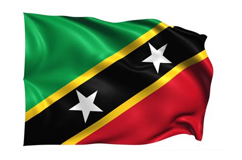 Saint Kitts and Nevis Waving flag Realistic Transparent Background 15309613 PNG