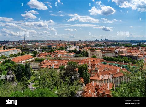 Aerial view of Prague Czech Republic from Castle Stock Photo - Alamy