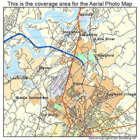 Aerial Photography Map of Alcoa, TN Tennessee