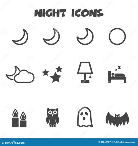 Night Icons Stock Vector - Image: 42047507