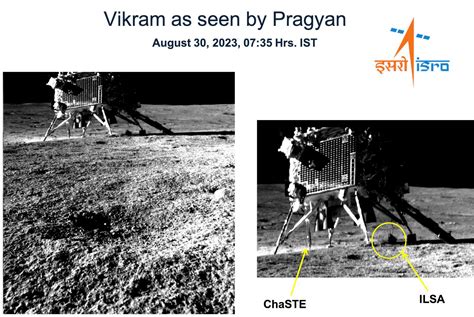 Vikram Lander as seen from Pragyan Rover | Credit : ISRO : r/IndiaSpeaks