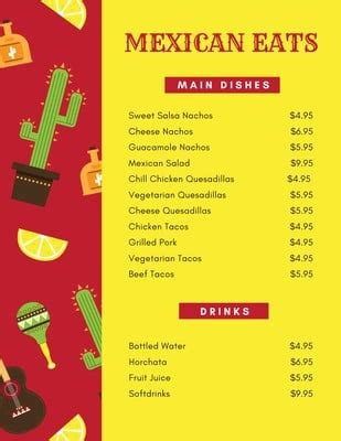 Customize 46+ Mexican Menus Templates Online - Canva