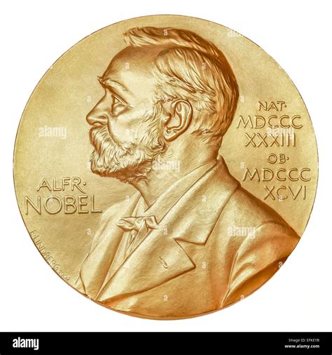 Nobel Prize medal cut out cutout isolated on a white background Stock Photo - Alamy