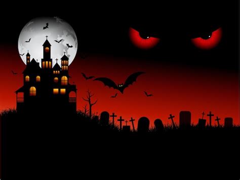 Free Vector | Spooky Halloween scene with evil eyes