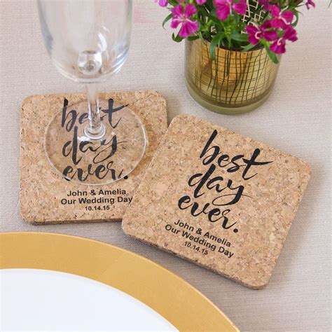 Personalized Wedding Cork Coasters | Wedding coasters favors, Cork wedding, Unique wedding favors