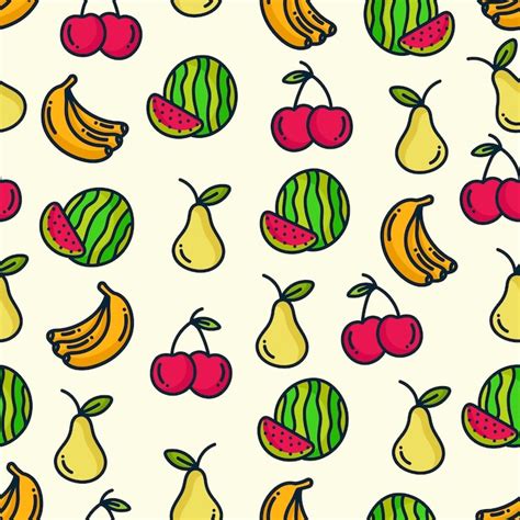 Premium Vector | Fruit pattern background