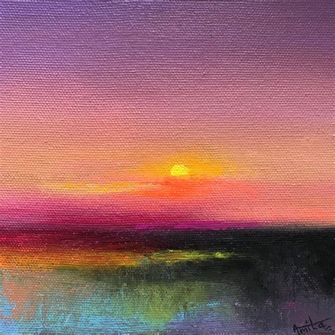 Sunset Sky Painting : Sunset Painting Sunset Art Galaxy Painting Galaxy ...