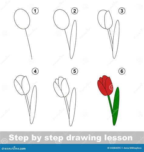 Tulip Drawing Easy Step By Step - img-egg