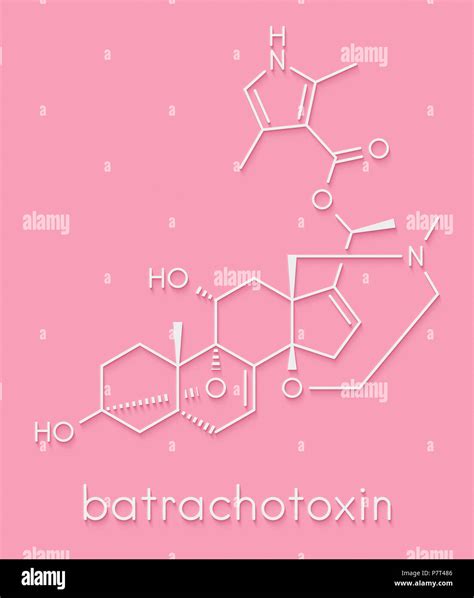 Batrachotoxin (BTX) neurotoxin molecule. Found in number of animals, including poison dart frogs ...