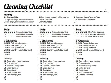 FREE 21+ Sample Cleaning Schedules in PDF | MS Word