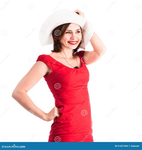 Smiling girl with hat stock photo. Image of traveler - 61027404