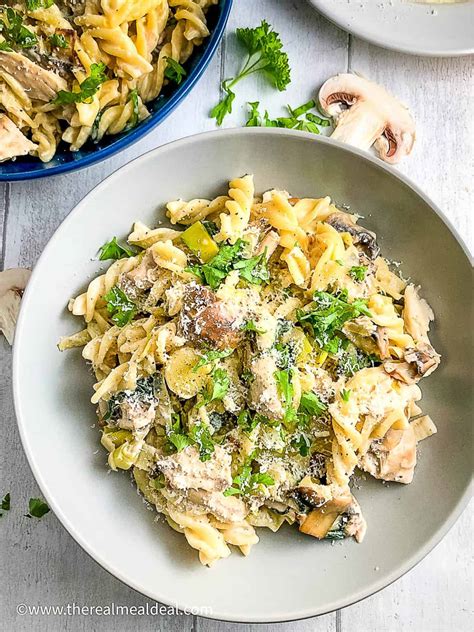 Creamy Chicken Leek and Mushroom Pasta - The Real Meal Deal