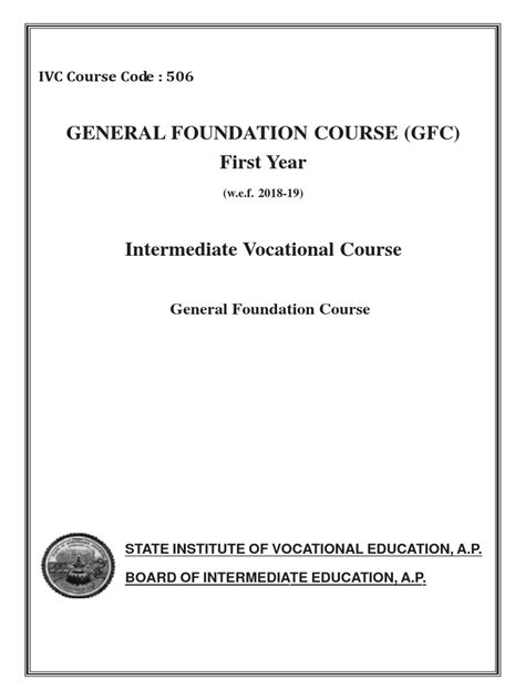 General Foundation Course (GFC) First Year | PDF | Vocational Education ...