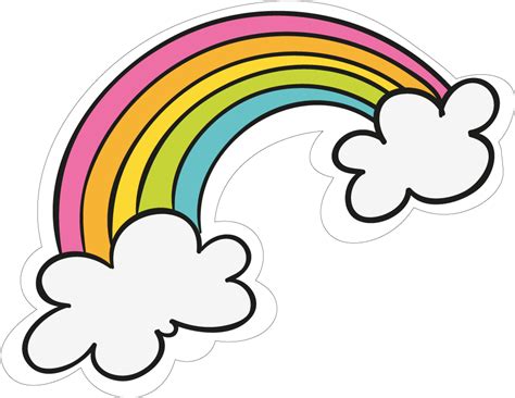 View full size Sticker Transparent Cute Png Download - Rainbow Cartoon Png Clipart and download ...