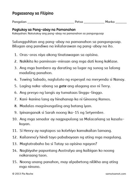 Mga Halimbawa Ng Pang Abay Na Pamanahon Sa Pangungusap