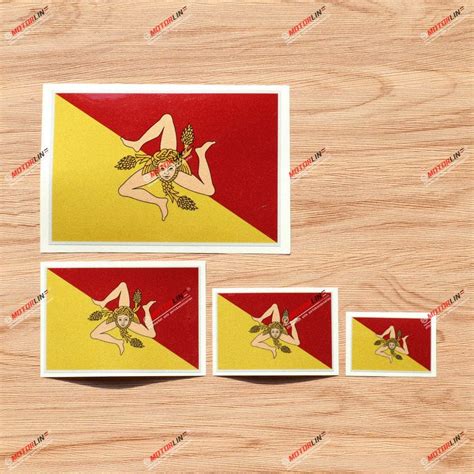 Amazon.com - Sicily Island Sicilia Sicilian Flag Italian Italy Vinyl Decal Sticker - 4 Pack ...