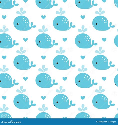 Cute Background with Cartoon Blue Whales. Stock Illustration - Illustration of marine ...