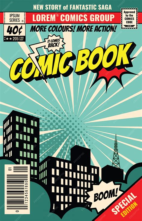 Comic Book Cover Template Psd : Comic Book Cover Template Free : Comic Book Cover Elements ...