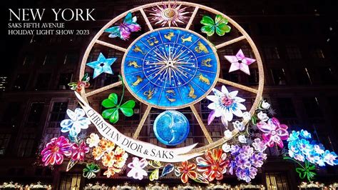 NYC Saks Fifth Avenue Holiday Light Show 2023 | Dior Carousel of Dreams | Christmas in NYC | 4K ...