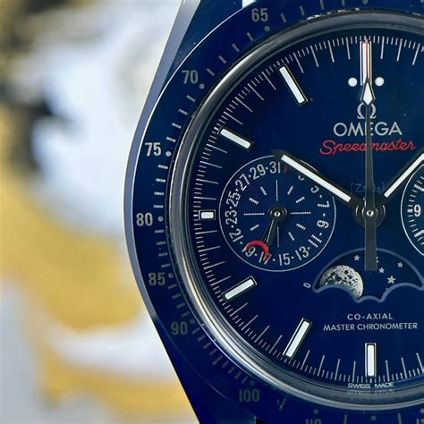 Omega Speedmaster Blue Side Of The Moon Moonphase Box/Papers 304.93.44 ...