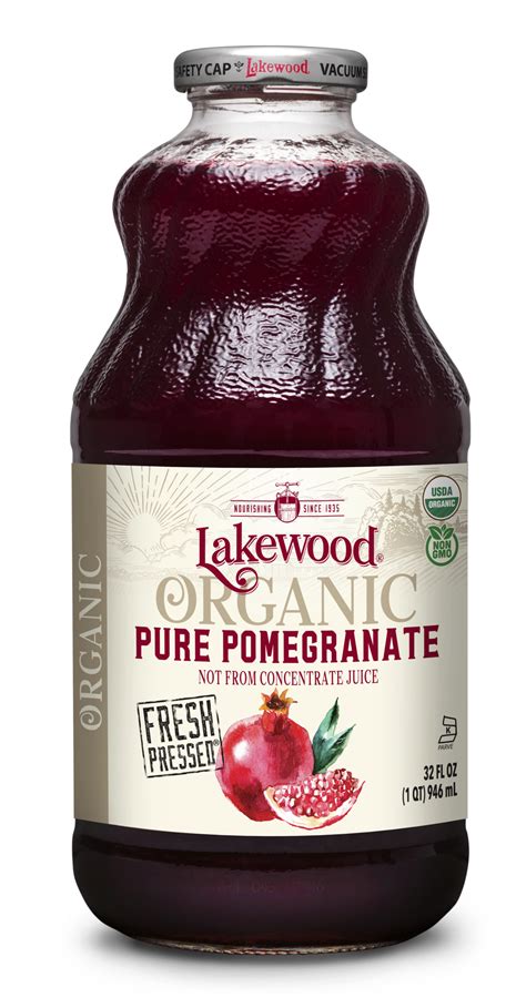 Lakewood Organic PURE Pomegranate Juice, Fresh Pressed® (32oz, 6 pck)