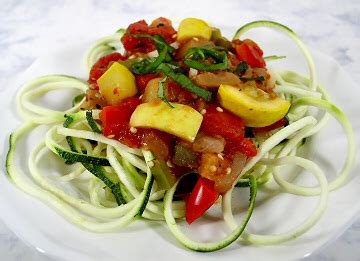 Zucchini Spirals with Fresh Vegetable Sauce | Recipe from FatFree Vegan ...