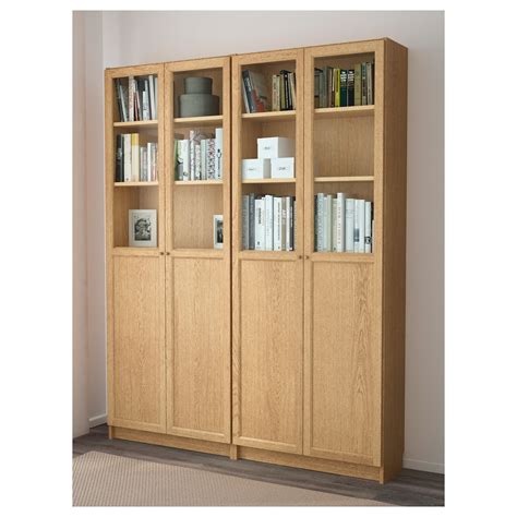 BILLY / OXBERG oak veneer oak, Bookcase, 160x30x202 cm - IKEA