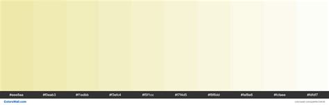 Tints of Pale Golden Rod #EEE8AA hex color | Cosmo color, Hex colors, Tints