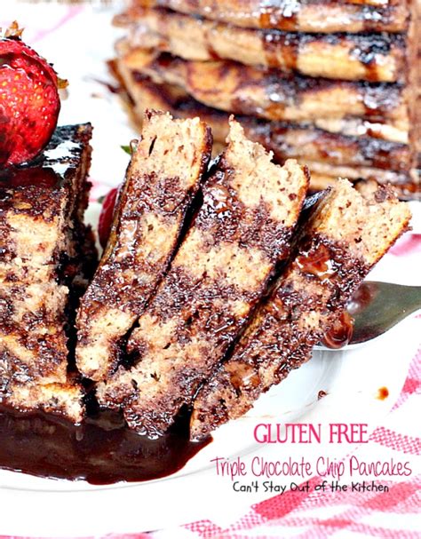 Gluten Free Triple Chocolate Chip Pancakes - Can't Stay Out of the Kitchen