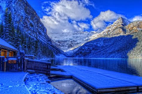 Cabane – Canada – Forêt – Hiver – Lac – Montagne – Neige – Nuage – Parc ...