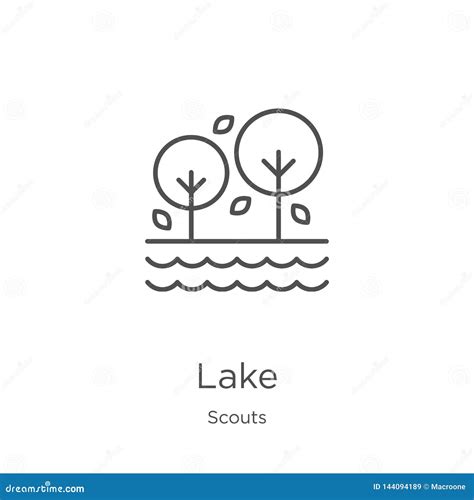 Lake Icon Vector from Scouts Collection. Thin Line Lake Outline Icon Vector Illustration ...