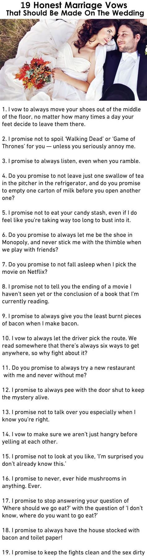 Funny suggestions for wedding vows! | wedding humor | | Funny wedding ...