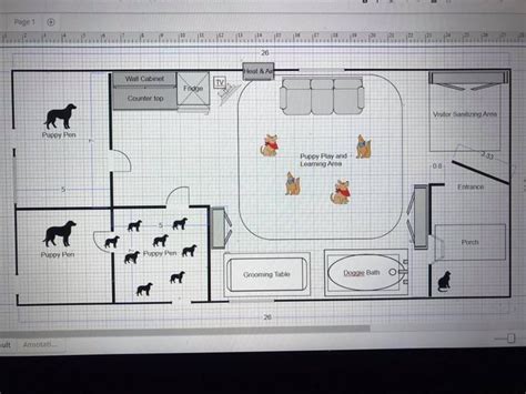 12' x 26' Dog house / kennel with 1/2 enclosed porch. Floor plan for El ...