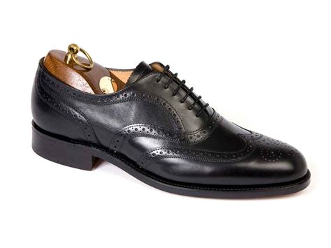 LONDON Mens Black Brogue Shoes