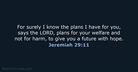 Jeremiah 29:11 - Bible verse (NRSV) - DailyVerses.net