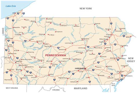 Large Detailed Tourist Map Of Pennsylvania With Cities And Towns Images