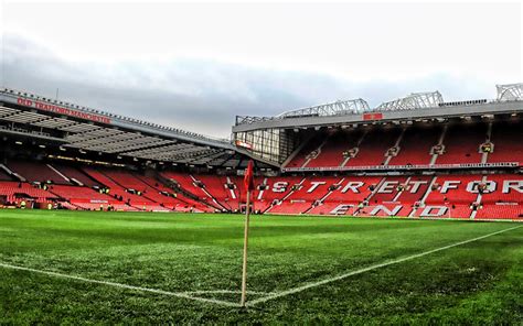 Download wallpapers Manchester United Stadium, corner flag, soccer ...