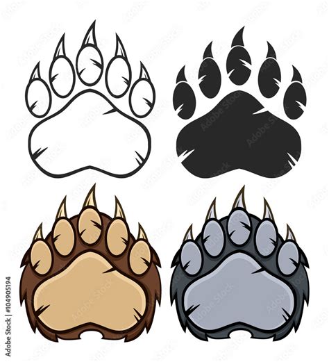 Bear Paw Logo Design. Collection Set Stock Vector | Adobe Stock