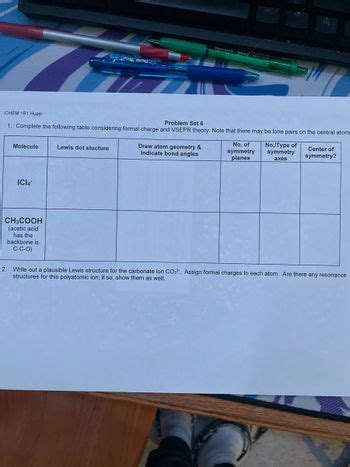 Answered: Problem Set 6 1. Complete the following… | bartleby