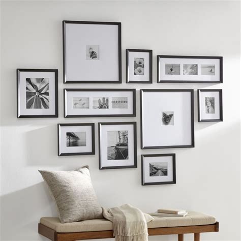 Icon Wood Black Frame Gallery, Set of 10 + Reviews | Crate & Barrel | Gallery wall living room ...