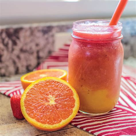 Paleo Tropical Sunrise Orange, Mango, Banana, Strawberry Smoothie Recipe - www ...