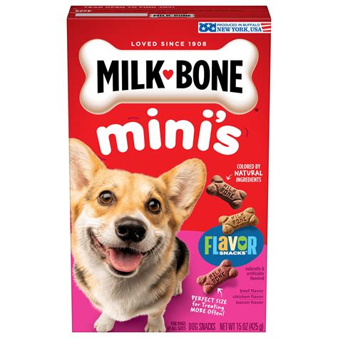 Milk-Bone Flavor Snacks Mini Dog Biscuits, Flavored Crunchy Dog Treats, 15 oz