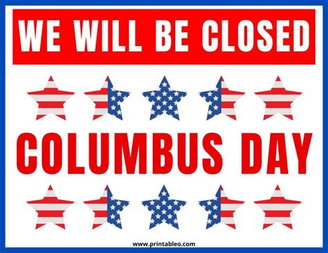 17+ Columbus Day Sign | Printable Open, Closed Signs