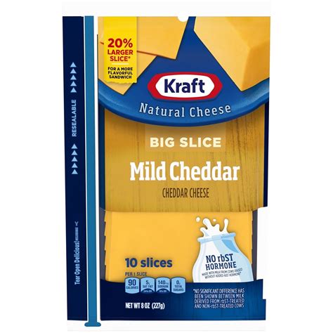 Big SLice MEild Ched 8oz - Kraft Natural Cheese