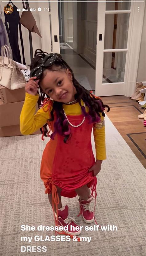 Cardi B's Daughter Kulture Plays in Mom's Clothes: Photos