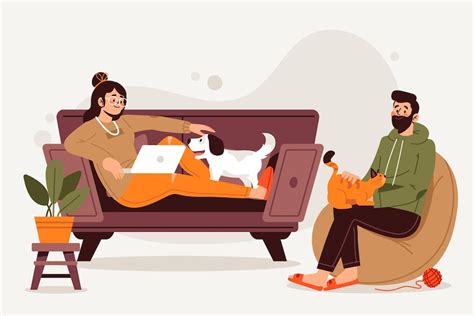 Free Vector | Everyday scenes with pets