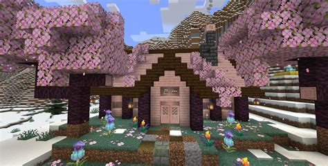 Minecraft cherry blossom survival house in 2023 | Minecraft houses, Cute minecraft houses ...