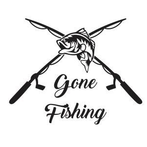 222 Gone Fishing Sign Svg SVG PNG EPS DXF File