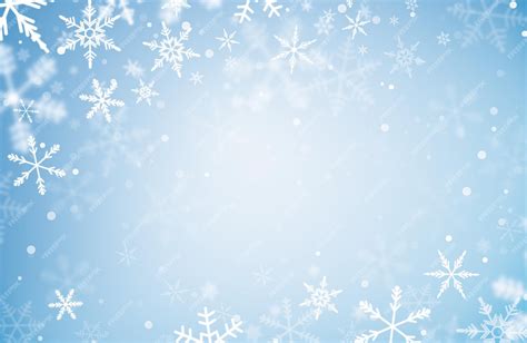 Premium Photo | Winter background with snowflakes on a light blue background