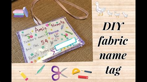 How To make fabric name tag | HappyBankyCraftymom - YouTube